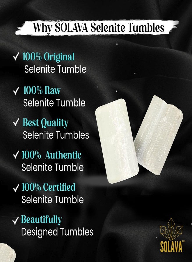 SOLAVA Original Selenite Crystal Tumble - Natural Energised Selenite Stone Tumble to charge a crystal, cleansing of crystal stone, healing, Vastu correction and positivity - 2 Piece - Image 4